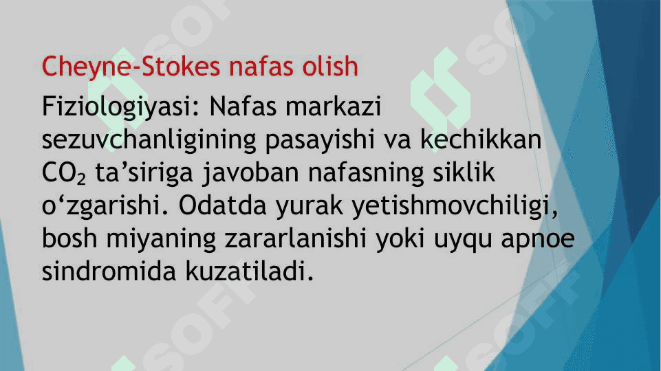 Patologik nafas turlari Nafas olish tizimi boshqarilishi 5