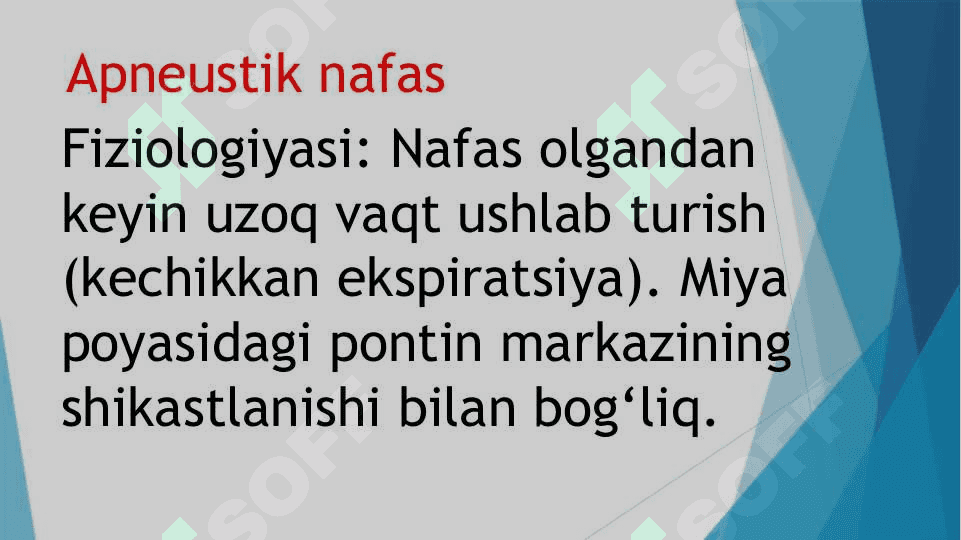 Patologik nafas turlari Nafas olish tizimi boshqarilishi 8