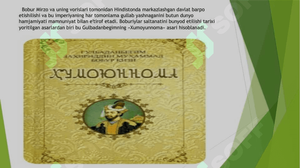 “XUMOYUNNOMA” BOBURIYLAR ILMIY MEROSINING NODIR GAVARI 4