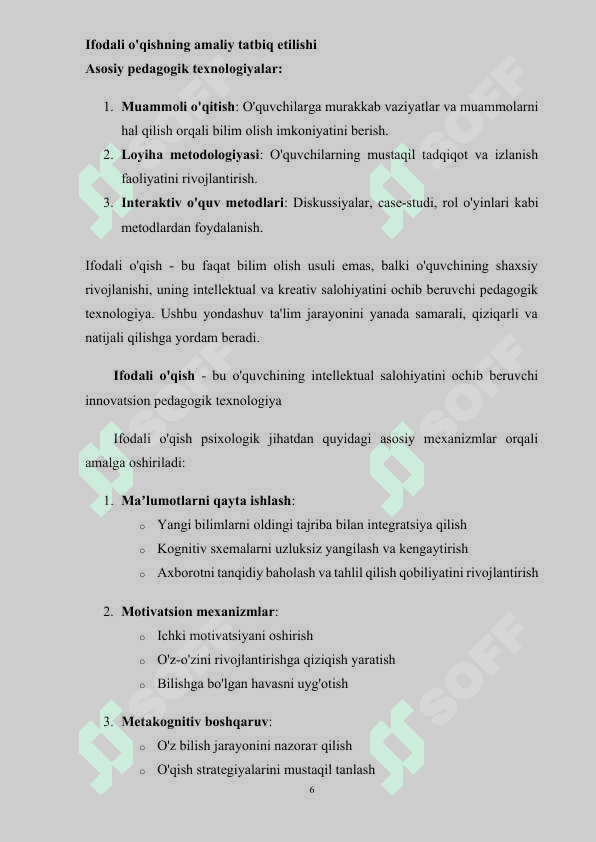Bog‘lanishli nutq, hikoya va she’rlarni ifodali o‘qish metodikasi 6