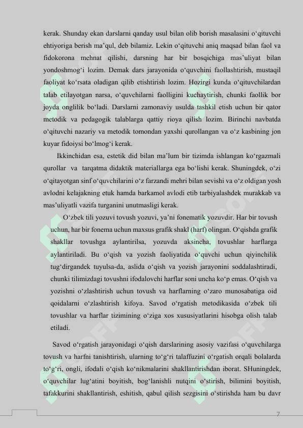 Boshlang'ich sinf grammatika,imlo va nutq o'stirish darslarida ko'rgazmali qurollardan foydalanish 7