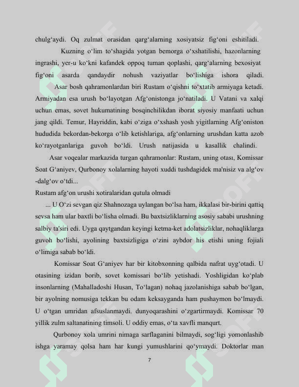 O’TKIR XOSHIMOVNING TUSHDA KECHGAN UMIRLAR ROMANIDA FOJEAVIYLIK 7