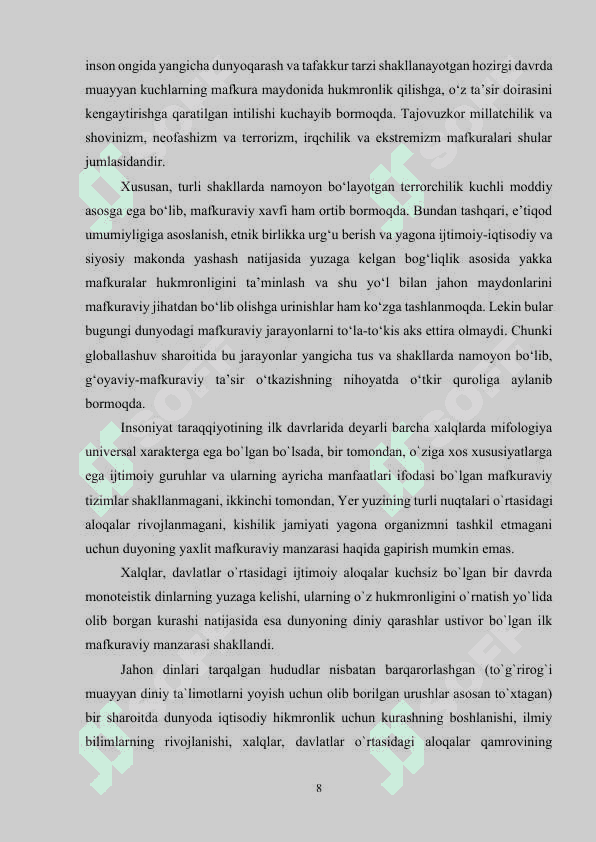 GLОBАLLАShUV VA GEOMARKAZLAR 8
