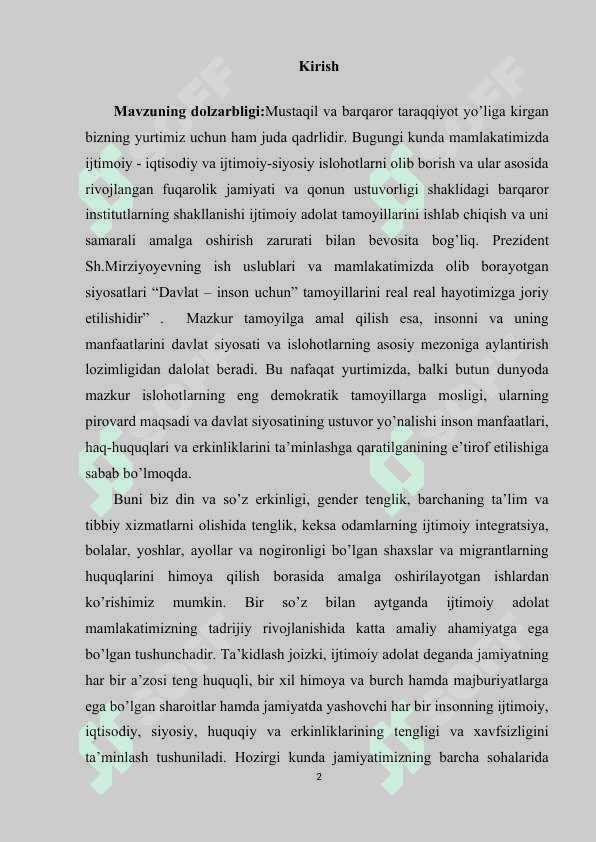 O’zbekistonda demokratik fuqarolik jamiyati asoslarining shakllanishi, amalga oshirilgan siyosiy islohotlar 2