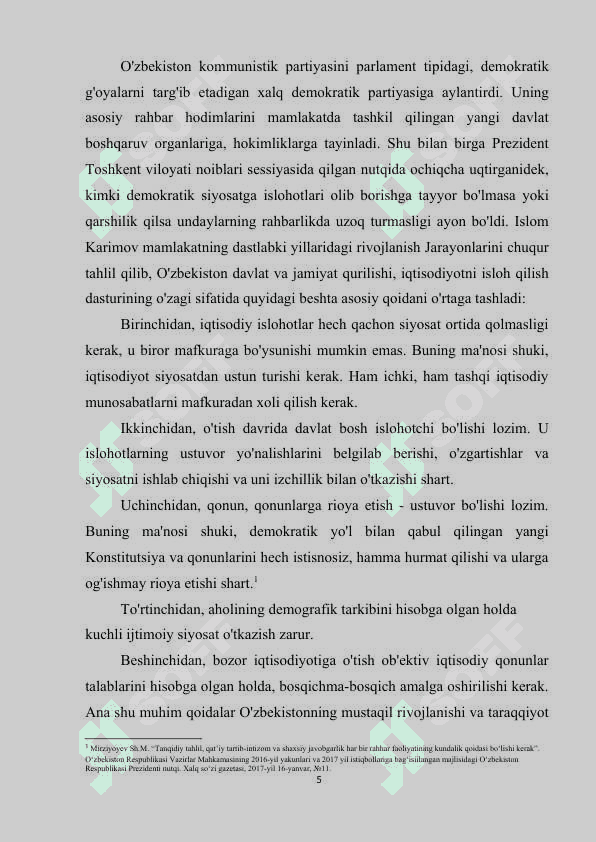 O‘zbekistonda iqtisodiy islohotlar, xususiy mulkchilikning shakllanishi, bozor munosabatlarining rivojlanishi 5