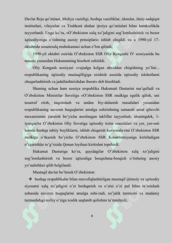 Oʻzbekiston siyosiy tizimidagi oʻzgarishlar 8