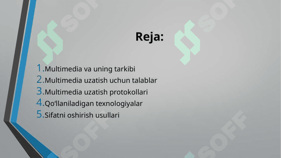 Multimedia tarmoq texnologiyalarida uzatishlar 2