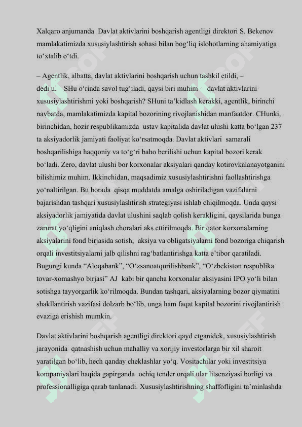 Kapital bozorini rivojlantirish yo’nalishlari 8