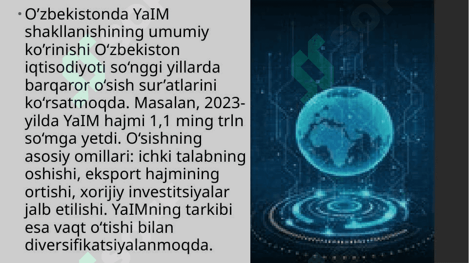 O’zbekiston respublikasida yaimning ishlab chiqarish tarkibi tahlili 3