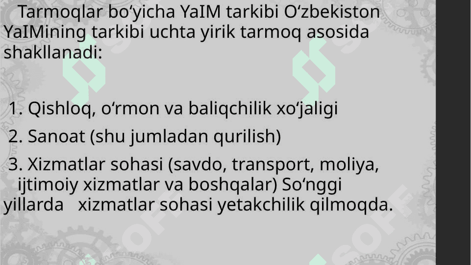 O’zbekiston respublikasida yaimning ishlab chiqarish tarkibi tahlili 5