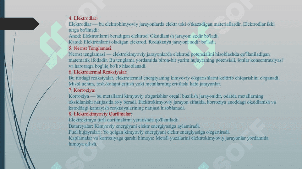 Elektrokimyo. Eritma va suyuqlanmalarda boradigan jarayonlar 3
