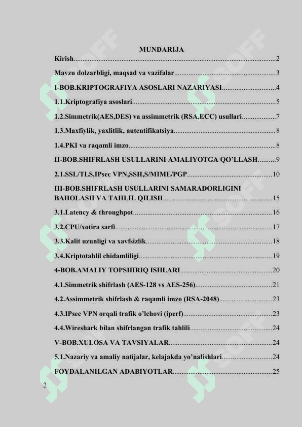 KRIPTOGRAFIYA YORDAMIDA TARMOQ XAVFSIZLIGINI TAHLIL QILISH: SIMMETRIK VA ASSIMETRIK SHIFRLASH 2