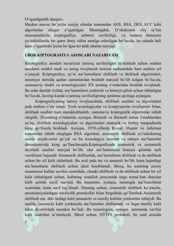 KRIPTOGRAFIYA YORDAMIDA TARMOQ XAVFSIZLIGINI TAHLIL QILISH: SIMMETRIK VA ASSIMETRIK SHIFRLASH 5