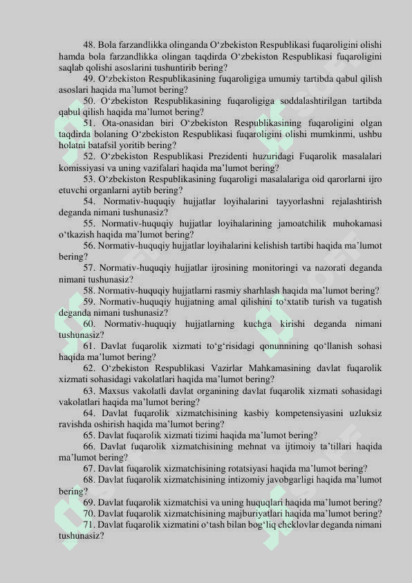 Adliya vazirligi organiga ishga kirish  uchun nomzodlarga 500 ta savollar jamlanmasi🎉 3