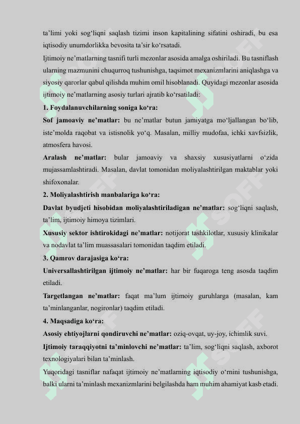 Ijtimoiy ne'matlar samarali va raqobatli taminot 4