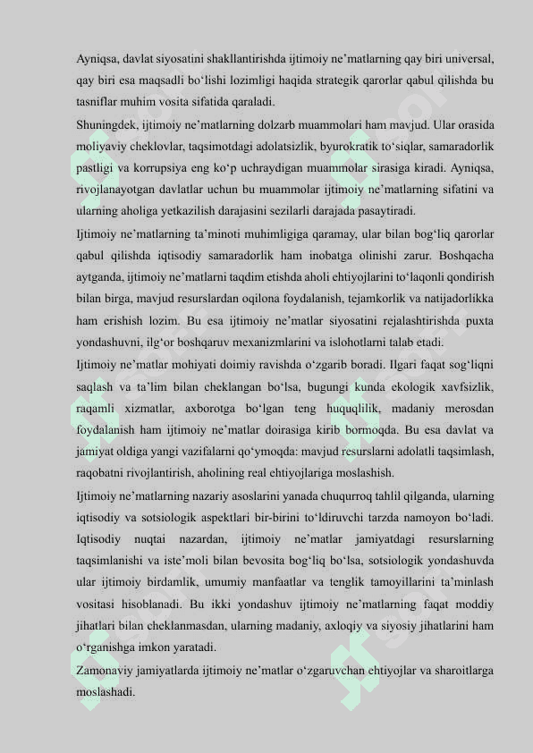 Ijtimoiy ne'matlar samarali va raqobatli taminot 5