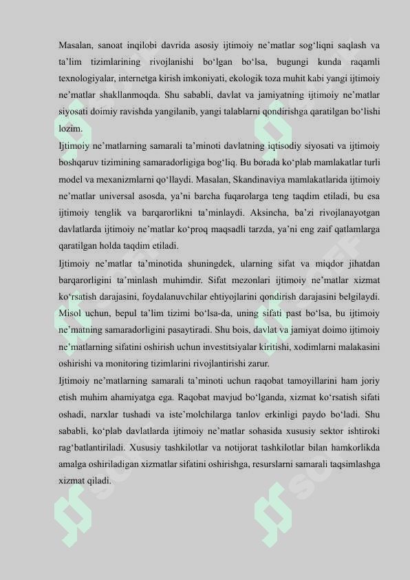 Ijtimoiy ne'matlar samarali va raqobatli taminot 6