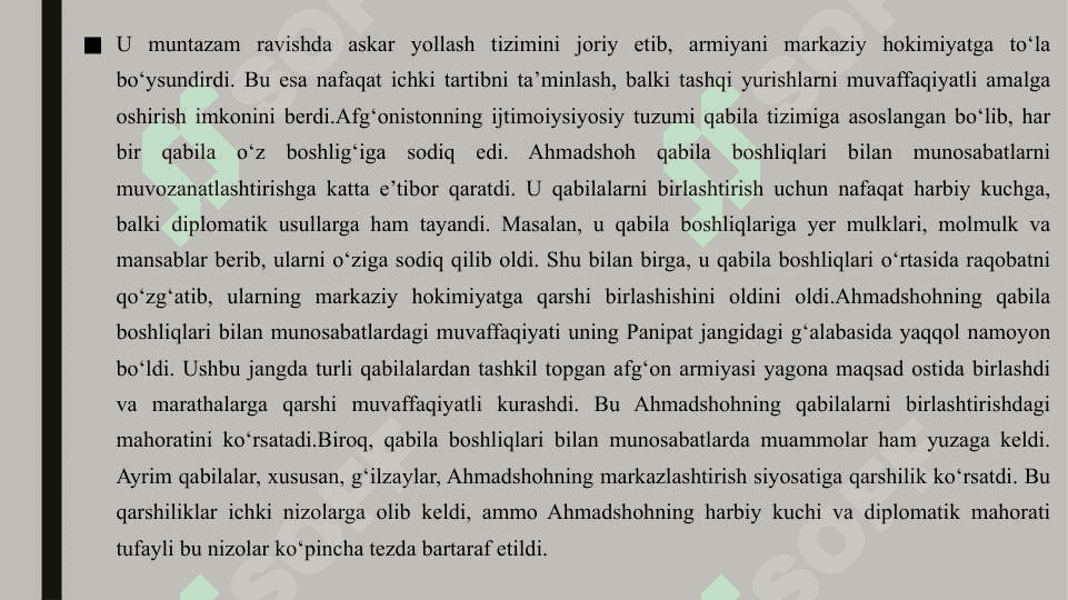 Afg‘onistonda Ahmadshohning ichki va tashqi siyosati 25 6