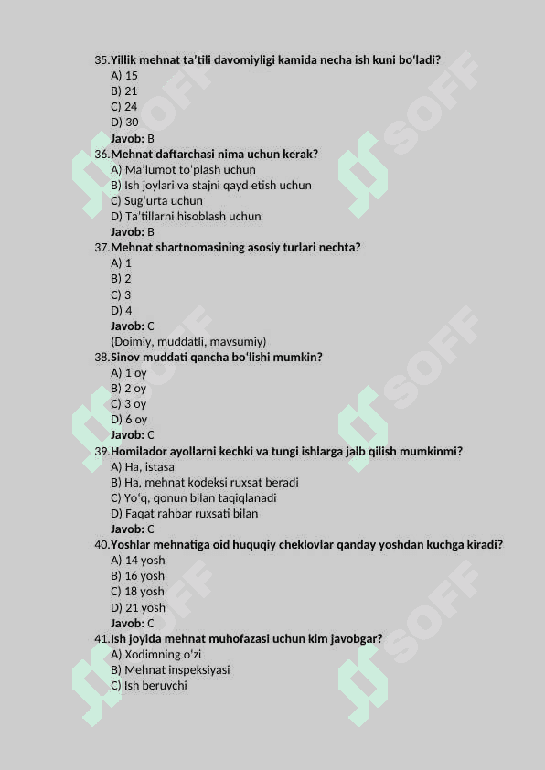 Argos 500 talik test, javoblari bilan. Davlat xizmatchisi 2024 6