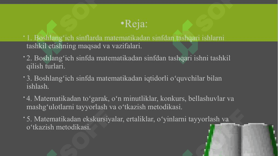 Boshlang’ich sinflarda matematika o’qitishning darsdan tashqari shakllari 2