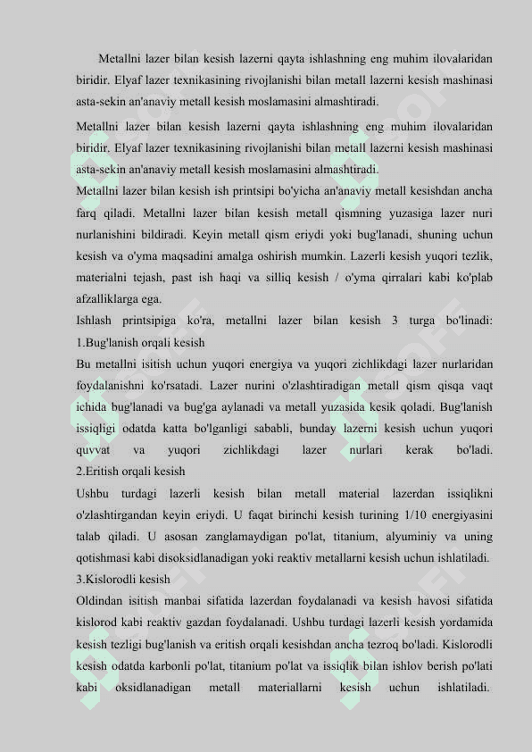 Metall va qotishmalarni lazer bilan qirqishning fizik jarayonlari 3