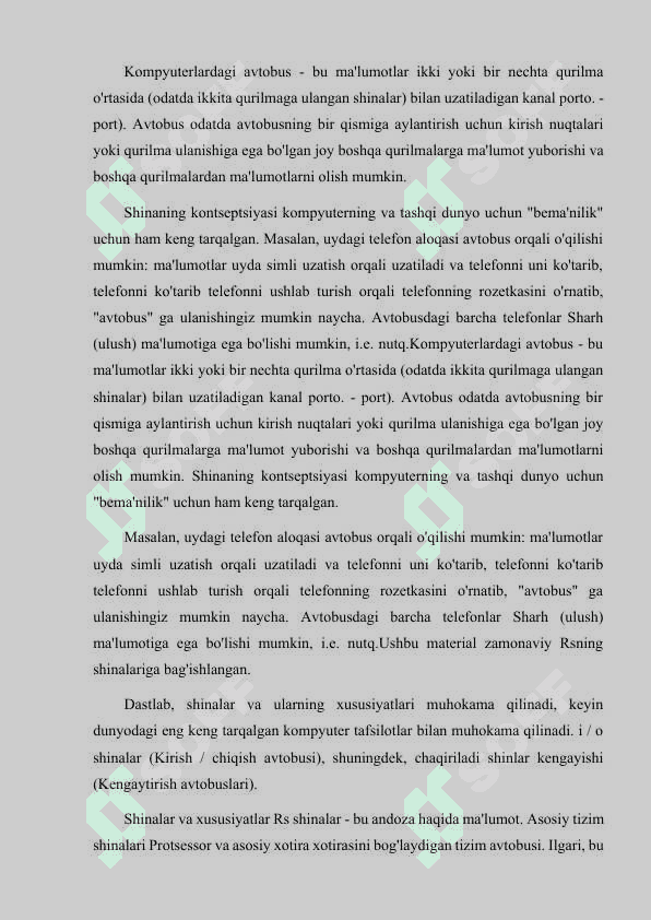 ZAMONAVIY SHINALARNNG XUSUSIYATLARI 8