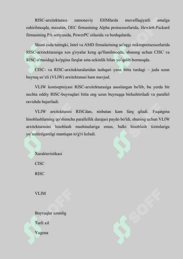 BUYRUQLAR TIZIMI ARXITEKTURASI. OPERANDLAR FORMATLARI 7
