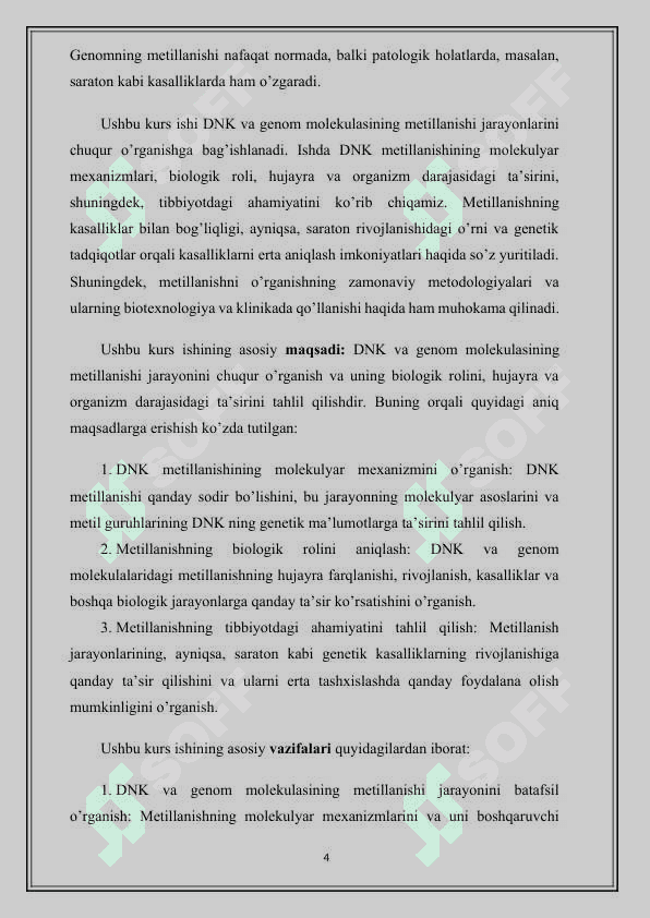 DNK va Genom Molekulasining metillanishi 4
