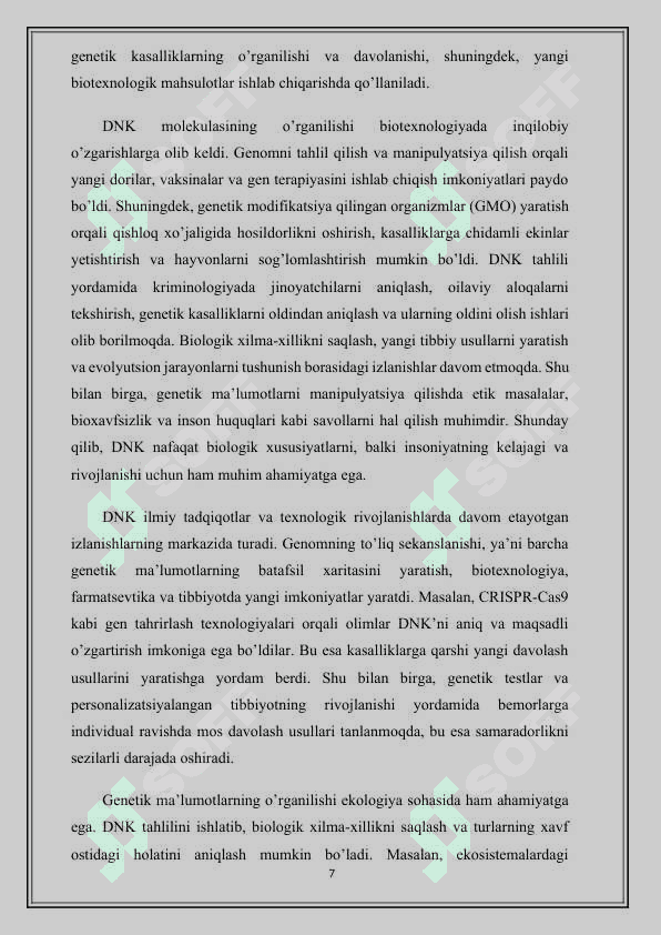 DNK va Genom Molekulasining metillanishi 7