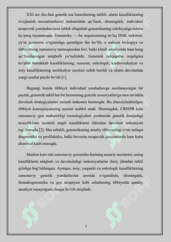 Genomikani turli kasaliklarni davolashdagi oʻrni 3
