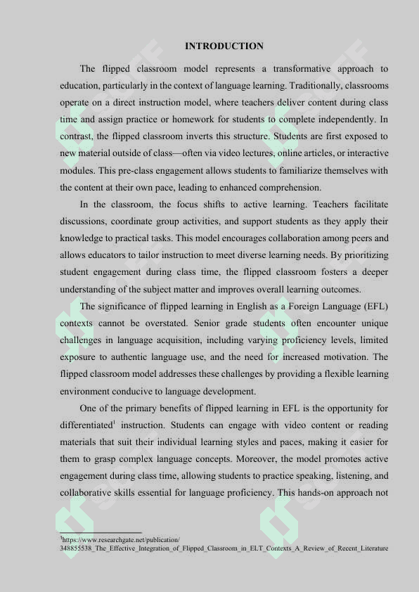 FLIPPING THE LESSON IN EFL AT SENIOR GRADES 3