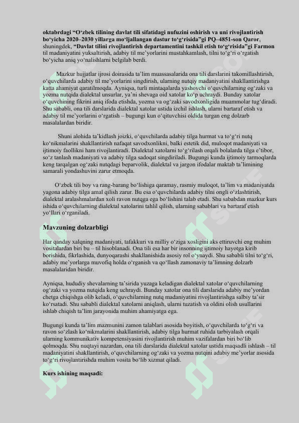 Ona tili darslarida dealektal xatolar ustida ishlash yoʻllari 2