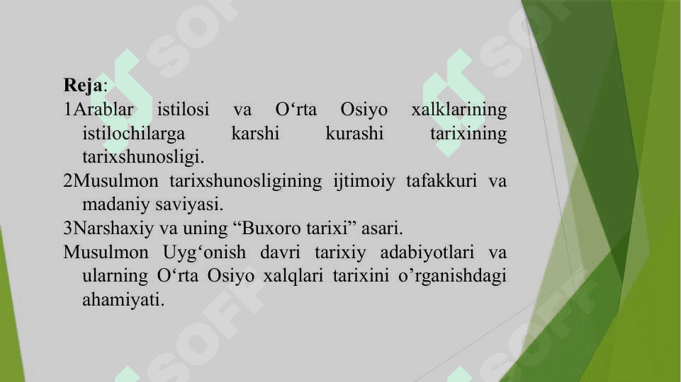 ILK OʻRTA ASRLARDA OʻRTA OSIYODA  TARIXIY BILIMLARNING RIVOJLANISHI 2
