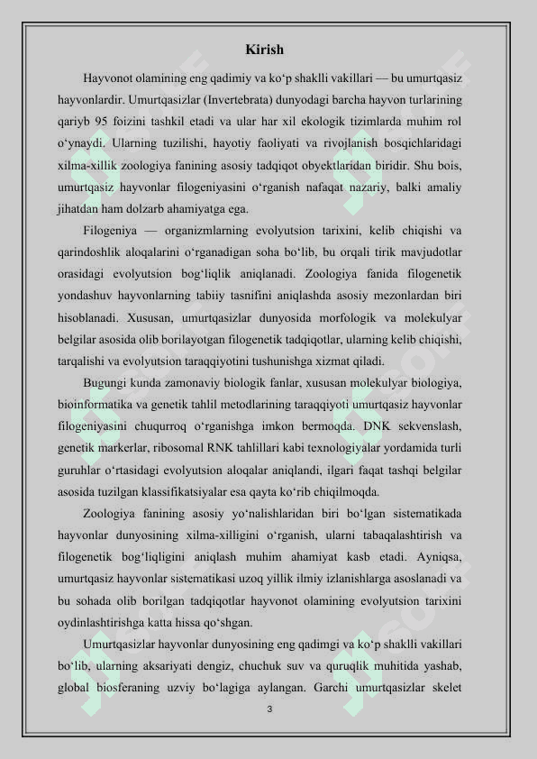 Xordalilar tipiga xos bo‘lgan  umumiy xususiyatlar va ularning umurqasiz xayvonlar bilan solishtirma qiyosiy tavsifi 3