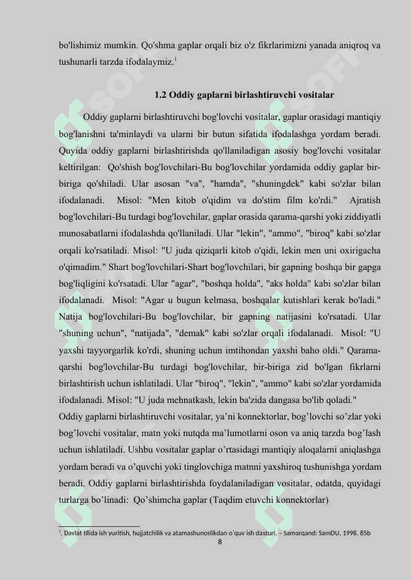 Qo'shma gaplar 8