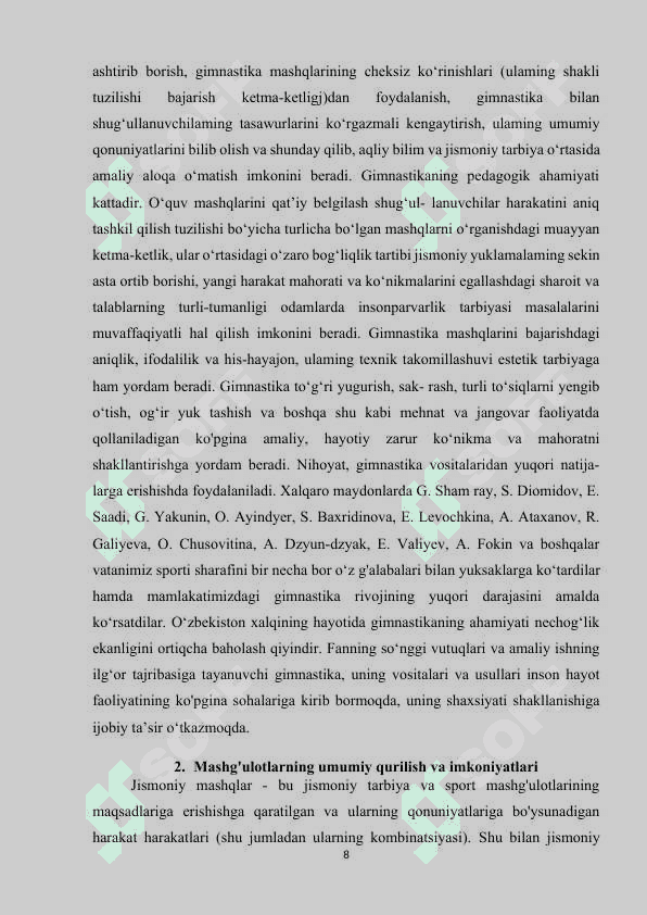 Gimnastikada o‘quvchilarni rag‘batlantirish usullari 7