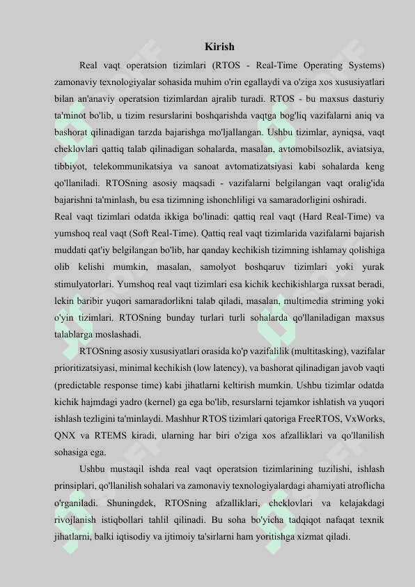 Real-vaqt operatsion tizimlari 3