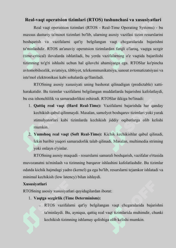 Real-vaqt operatsion tizimlari 4