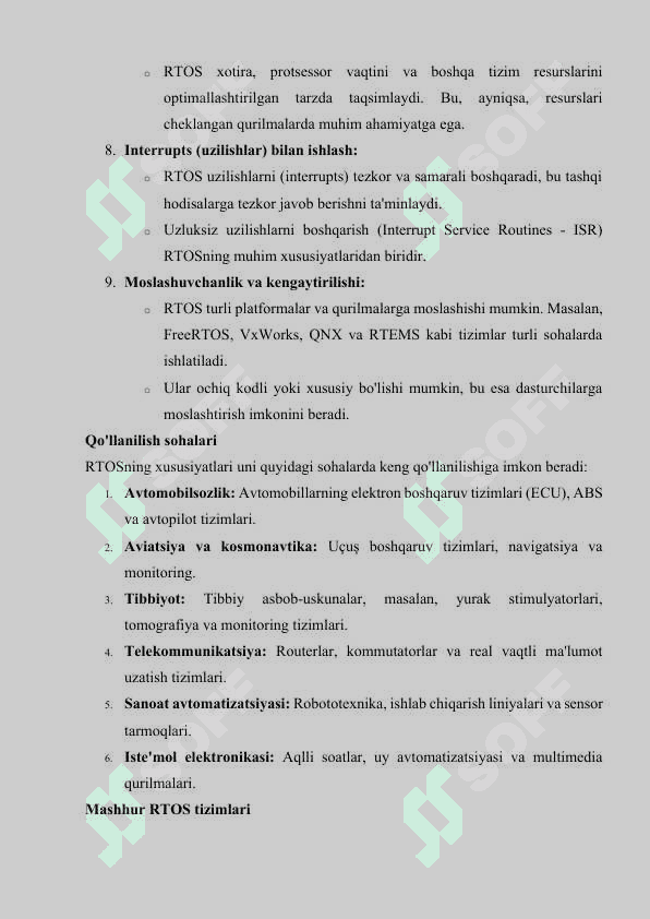 Real-vaqt operatsion tizimlari 6