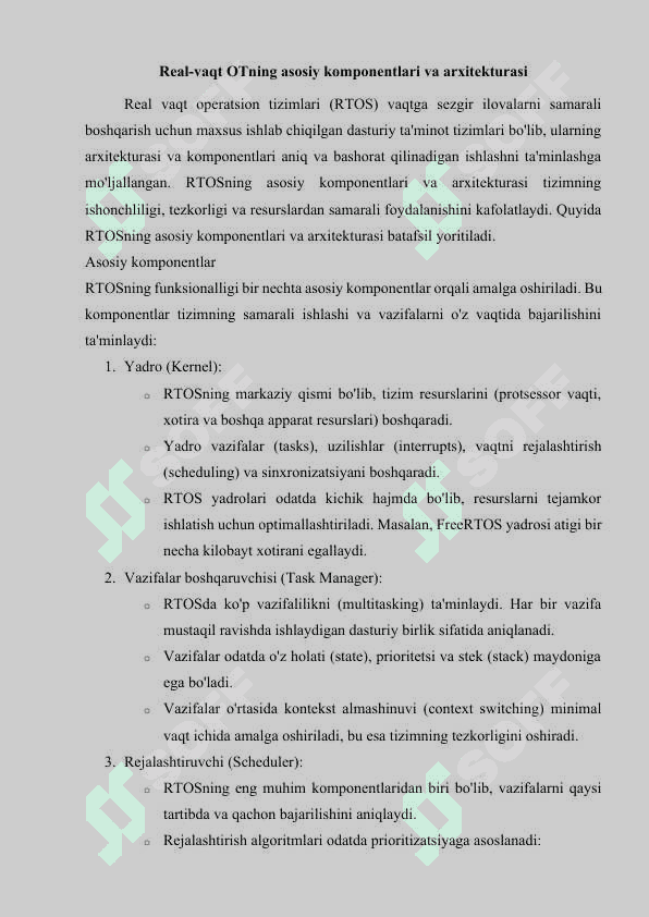 Real-vaqt operatsion tizimlari 8