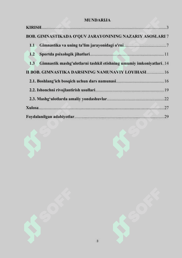 Gimnastikada o‘quv jarayonini loyihalash asoslari 2