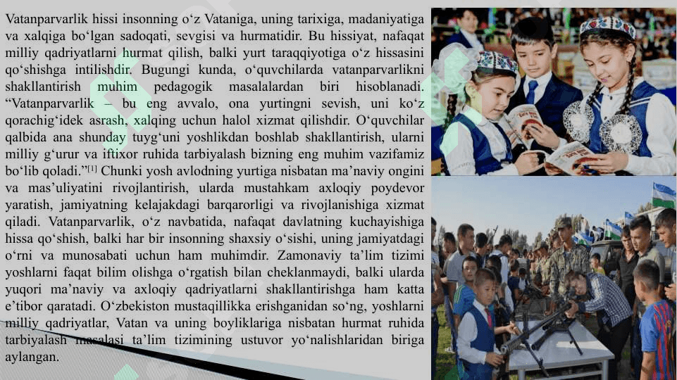 Oʻquvchilarni vatanparvarlik hissini tarbiyalash usullari 2