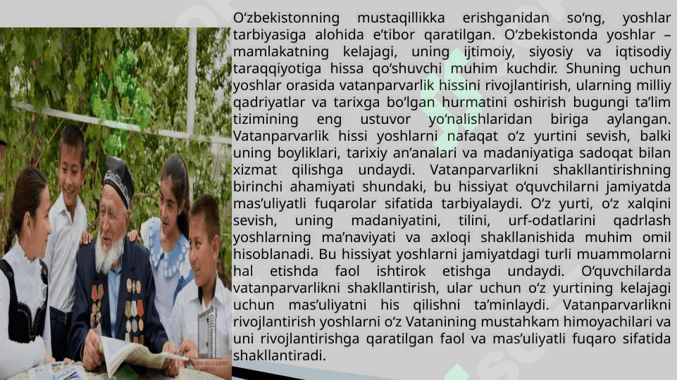 Oʻquvchilarni vatanparvarlik hissini tarbiyalash usullari 3