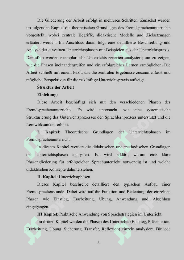 Unterrichtsphasen im Fremdschprachenunterricht 8