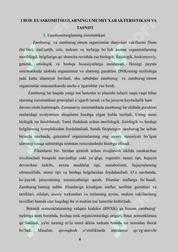 Euaskomitseglar kenja sinfi. Tartibi va guruhlari. Plektomitsetlar tartiblar guruhi va ularning asosiy vakillari. 6