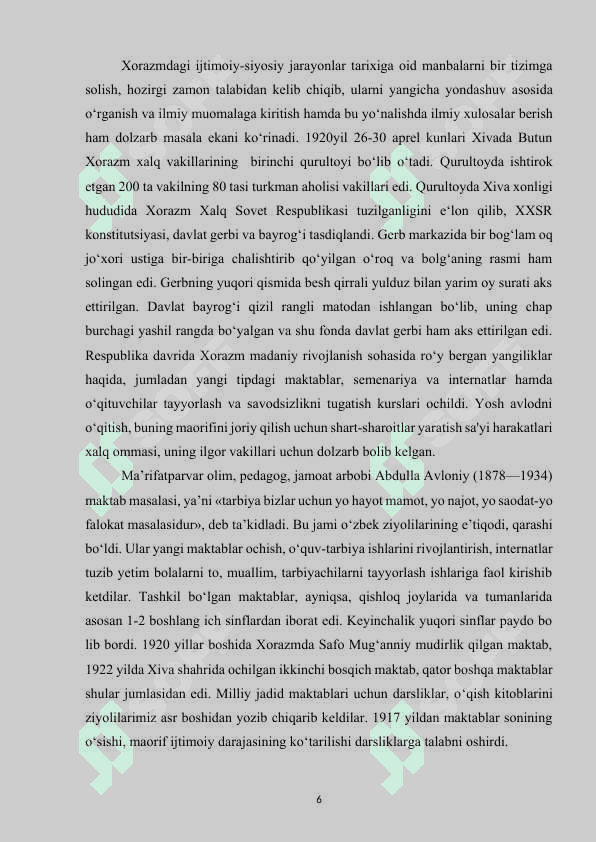 XORAZMDA IJTIMOIY SIYOSIY JARAYONLAR (XX ASR  XXI ASR BIRINCHI CHORAGI).docx 6