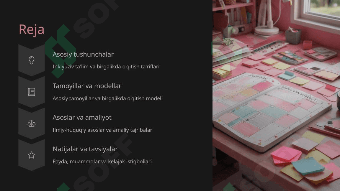 Inklyuziv va birgalikda o'qitish. Ularning asosiy fikrlarini asoslash 2