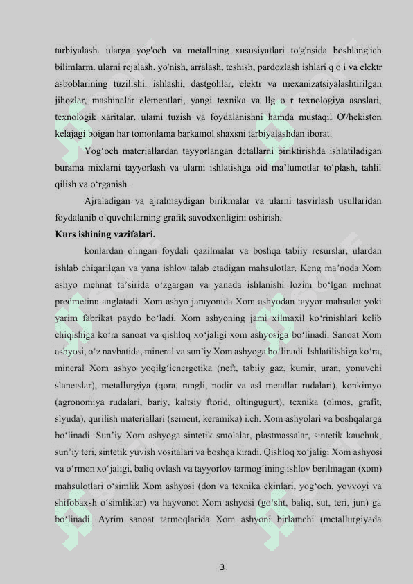 Tanlangan xomashyoning xar xil mixlarni ushlab turish xususiyatlarini o’rganish 3
