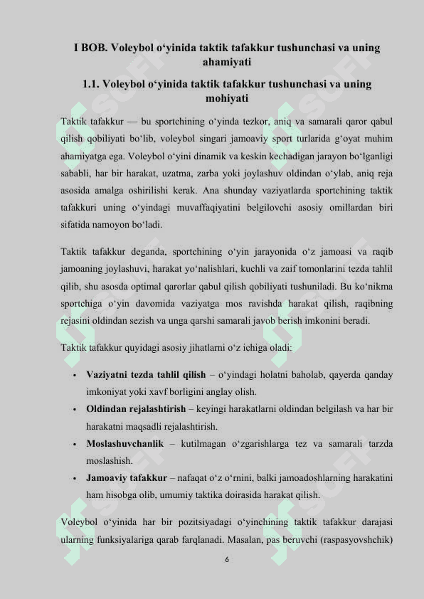 Voleybol o'yinida taktik tafakkurni shakillantirish usullari 6