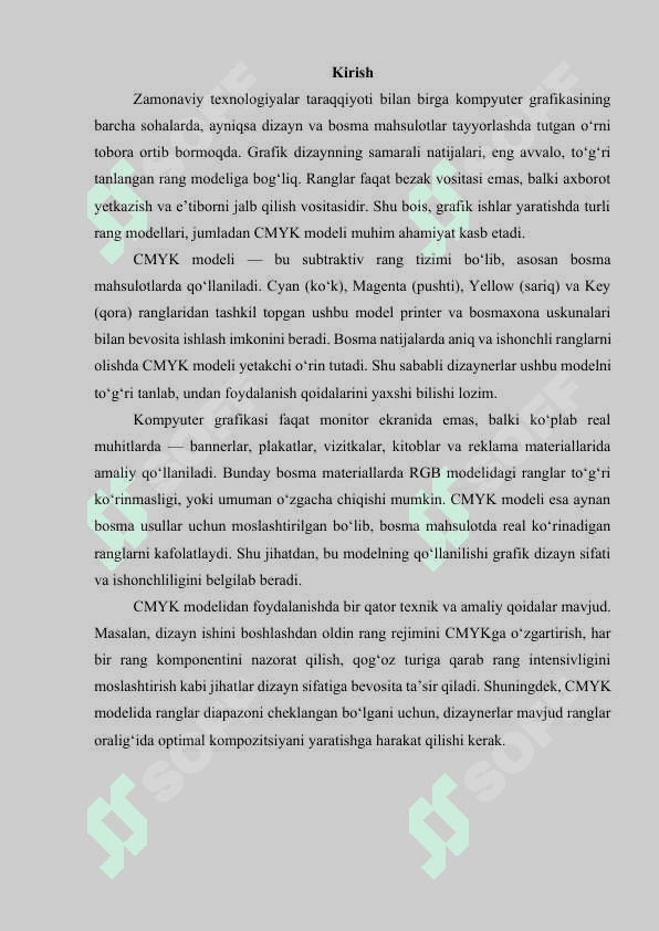 Kompyuter grafikasida CMYK modelidan foydalanish qoidalari 2